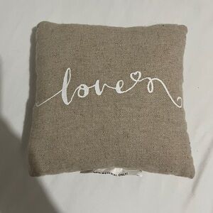 Hobby Lobby Tan and White Love Script Pillow